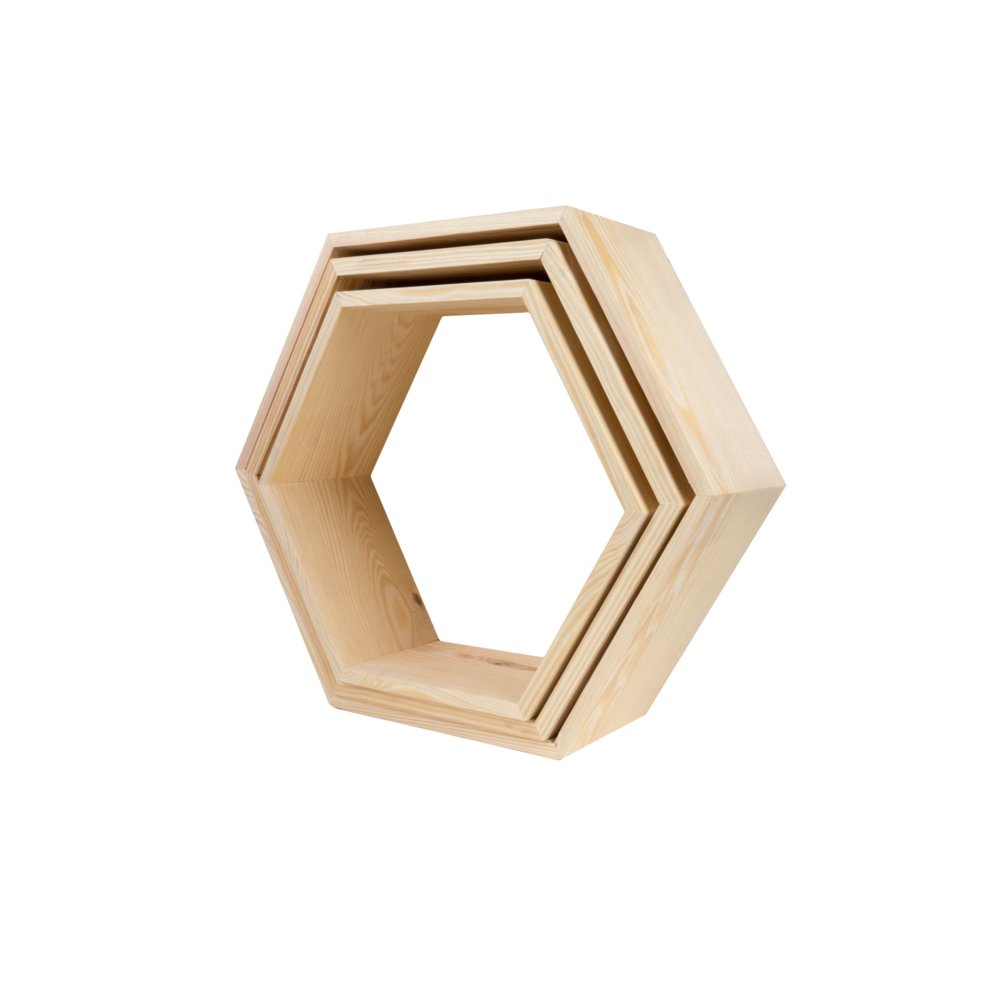 hexagon polica šesť uholník prírodná