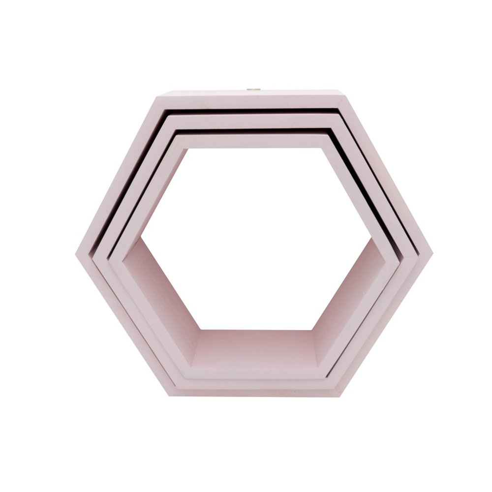 hexagon polica šesť uholník staroružová