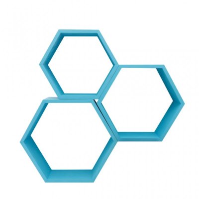 šesť uholník hexagon modrý bez dna