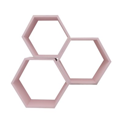 hexagon polica šesť uholník staroružová