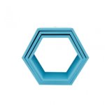 šesť uholník hexagon modrý bez dna