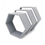 šesť uholník hexagon sivý bez dna