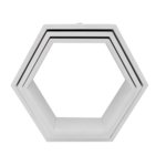 hexagon polica šesť uholník biela