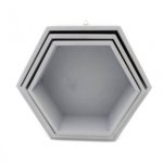 hexagon polica šesť uholník sivá dno