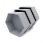 hexagon polica šesť uholník sivá dno