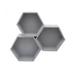 hexagon polica šesť uholník sivá dno