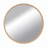 Škandinávske okrúhle drevené zrkadlo 50 cm prírodné