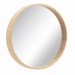 Škandinávske okrúhle drevené zrkadlo 50 cm prírodné